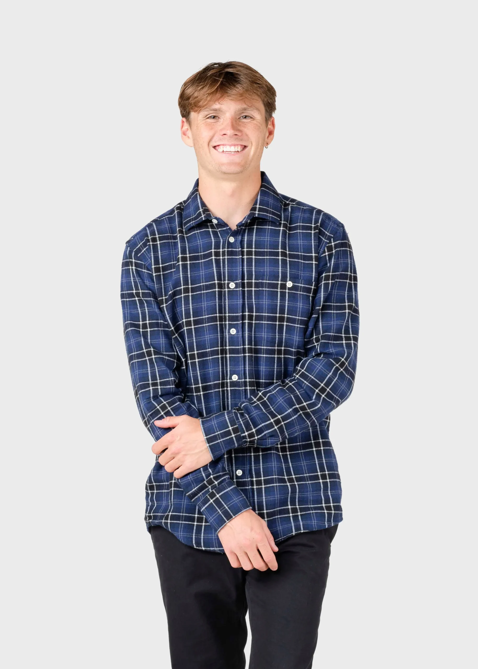 Klitmoller Collective Hemden-Manny shirt - Blue tones Olive/cream/navy