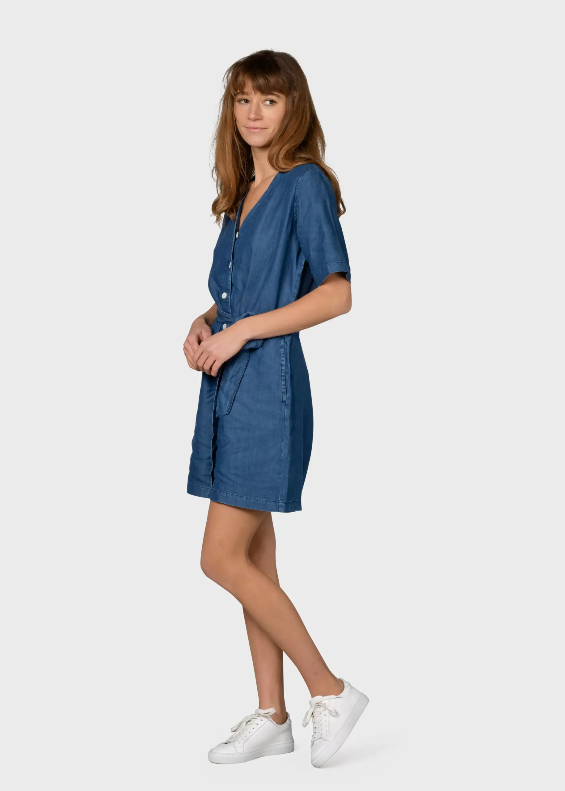 Klitmoller Collective Jumpsuits-Marna short jumpsuit - Dark blue chambrey Black