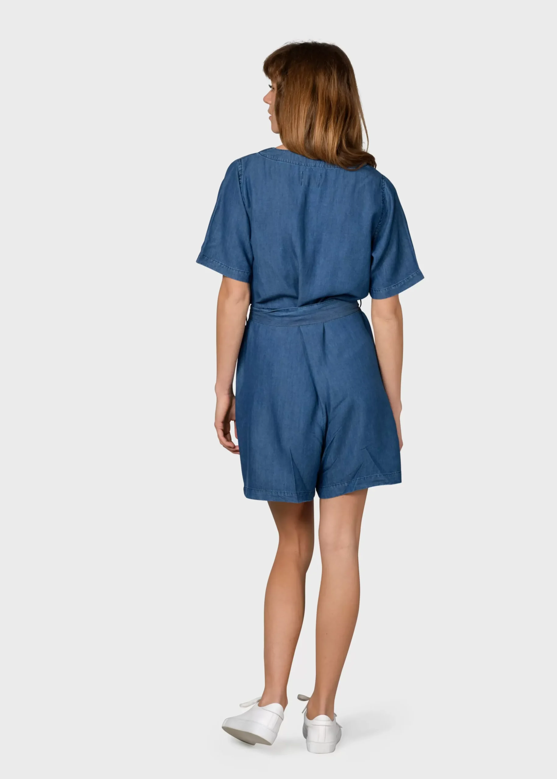 Klitmoller Collective Jumpsuits-Marna short jumpsuit - Dark blue chambrey Black