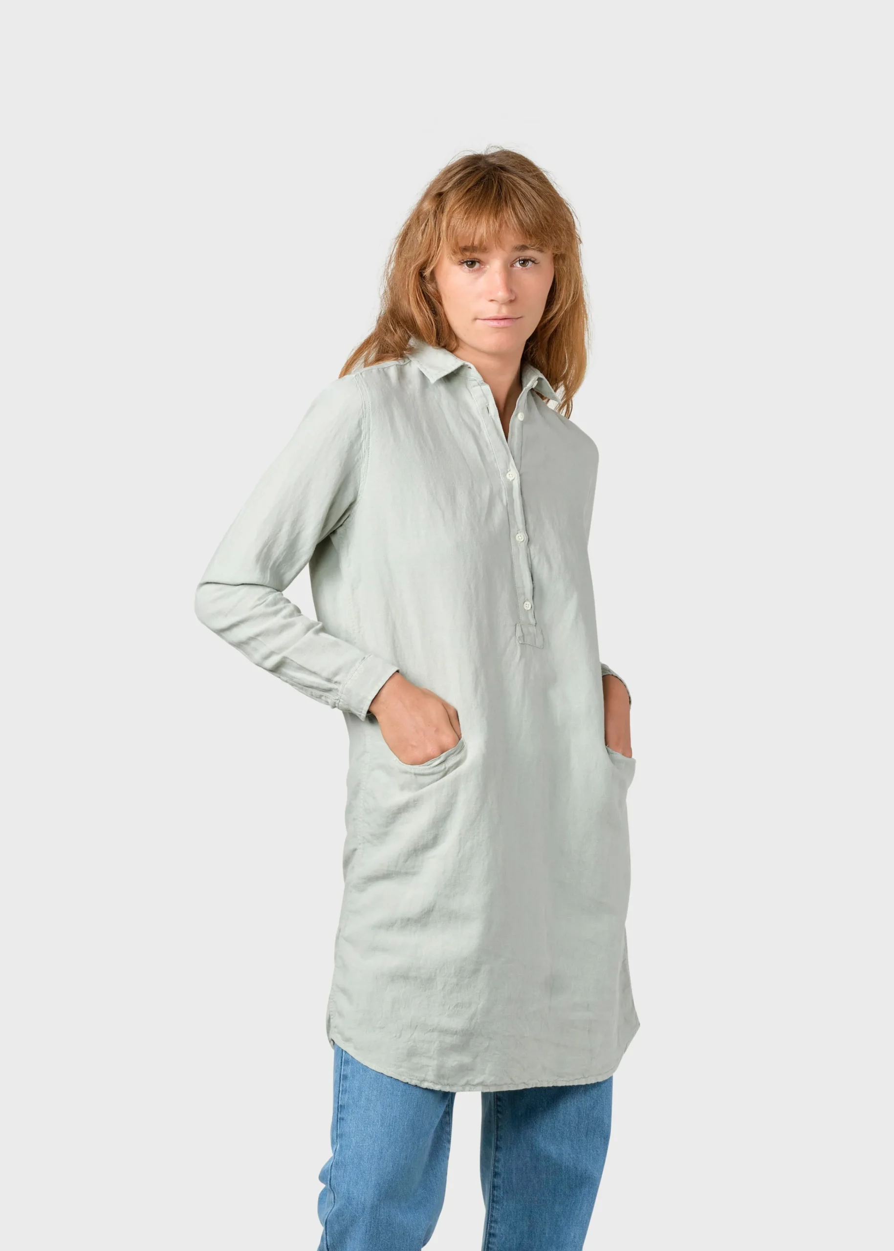 Klitmoller Collective Hemden-Mathilde linen shirt - Sage White