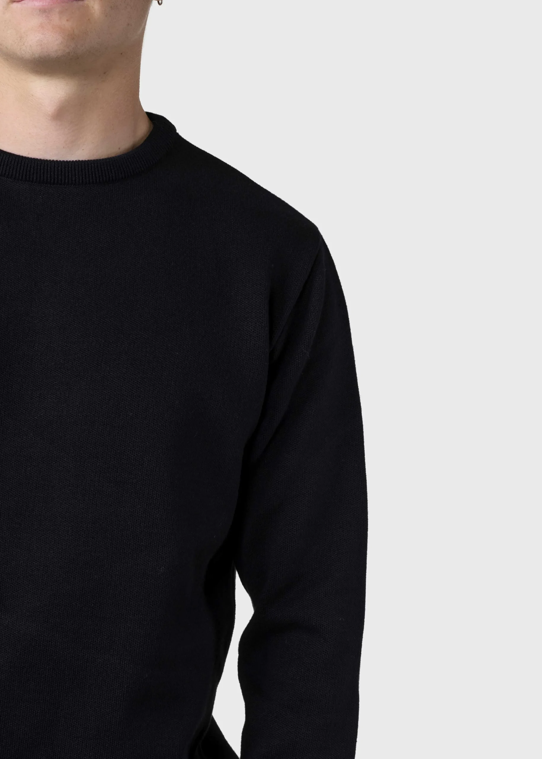Klitmoller Collective Strick-Mens basic cotton knit - Black