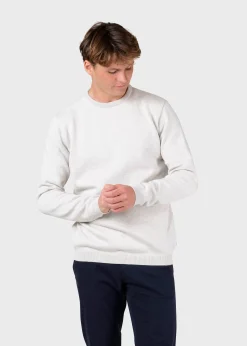 Klitmoller Collective Strick-Mens basic cotton knit - Cream melange Black