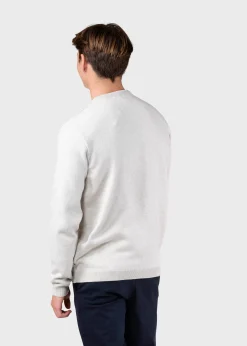 Klitmoller Collective Strick-Mens basic cotton knit - Cream melange Black