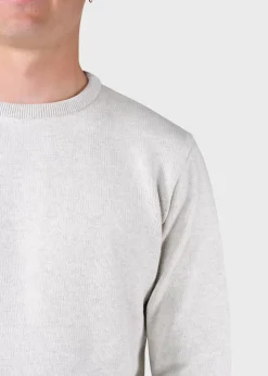 Klitmoller Collective Strick-Mens basic cotton knit - Cream melange Black