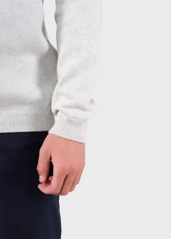Klitmoller Collective Strick-Mens basic cotton knit - Cream melange Black