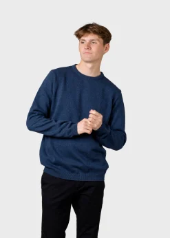 Klitmoller Collective Strick-Mens basic cotton knit - Deep blue Black