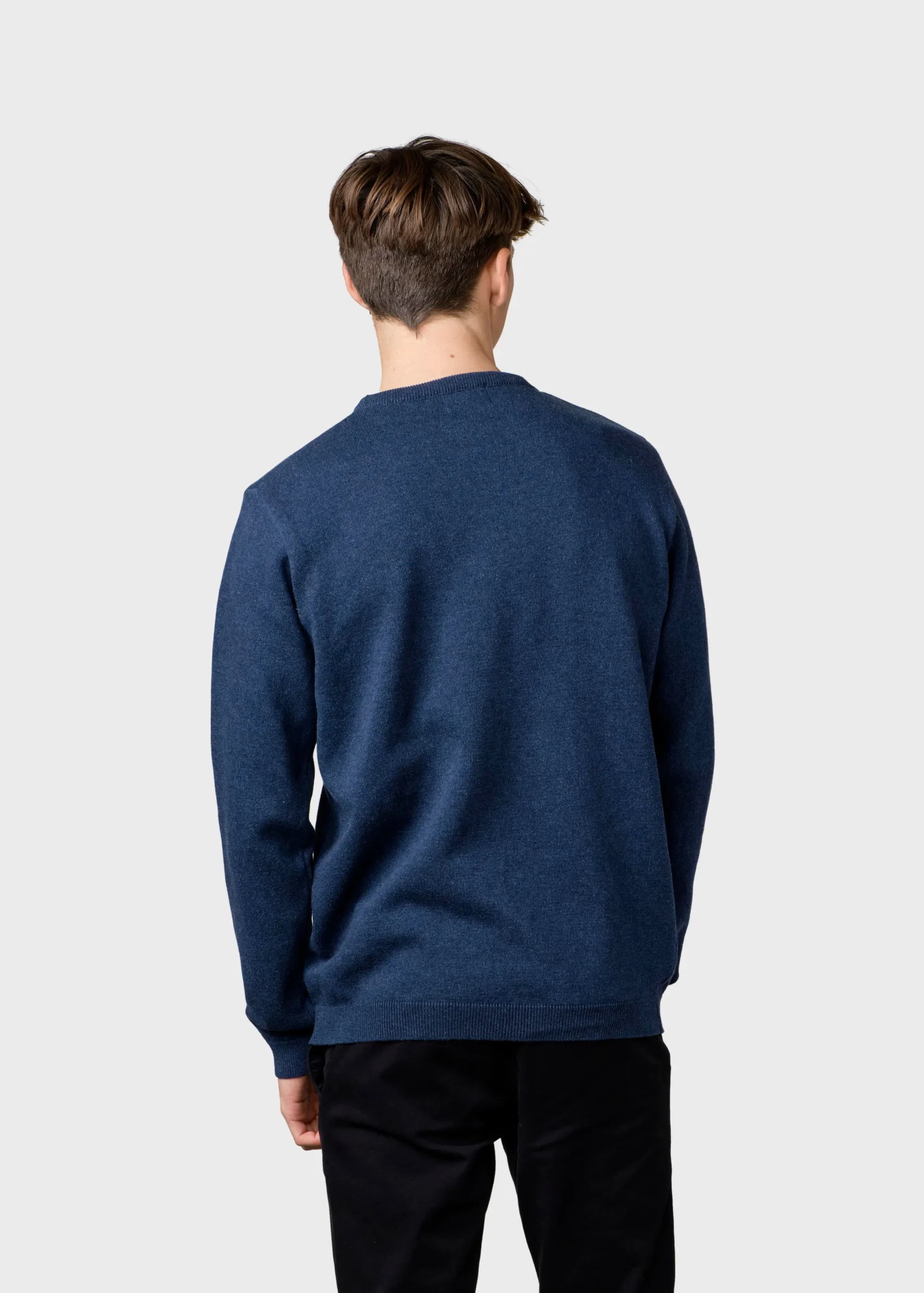 Klitmoller Collective Strick-Mens basic cotton knit - Deep blue Black