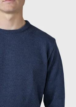 Klitmoller Collective Strick-Mens basic cotton knit - Deep blue Black