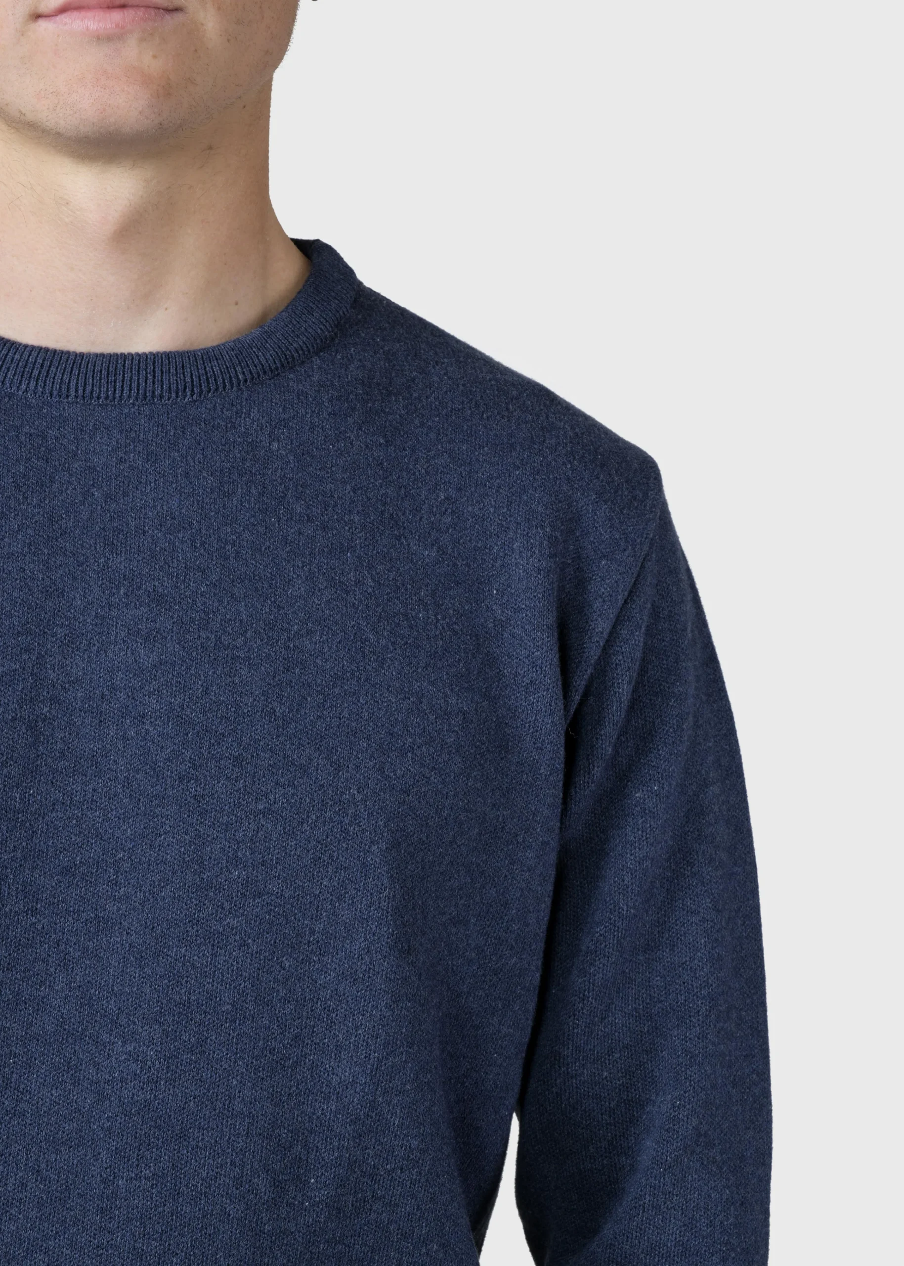 Klitmoller Collective Strick-Mens basic cotton knit - Deep blue Black