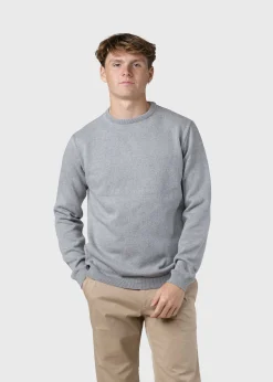 Klitmoller Collective Strick-Mens basic cotton knit - Light grey Black