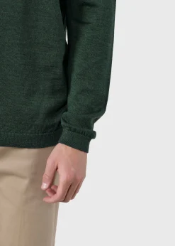 Klitmoller Collective Strick-Mens basic merino knit - Moss Green Navy