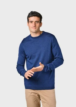 Klitmoller Collective Strick-Mens basic merino knit - Ocean Navy