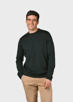 Klitmoller Collective Strick-Mens basic merino knit - Olive Navy