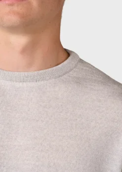 Klitmoller Collective Strick-Mens basic merino knit - Pastel grey Navy