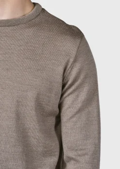 Klitmoller Collective Strick-Mens basic merino knit - Sand Navy