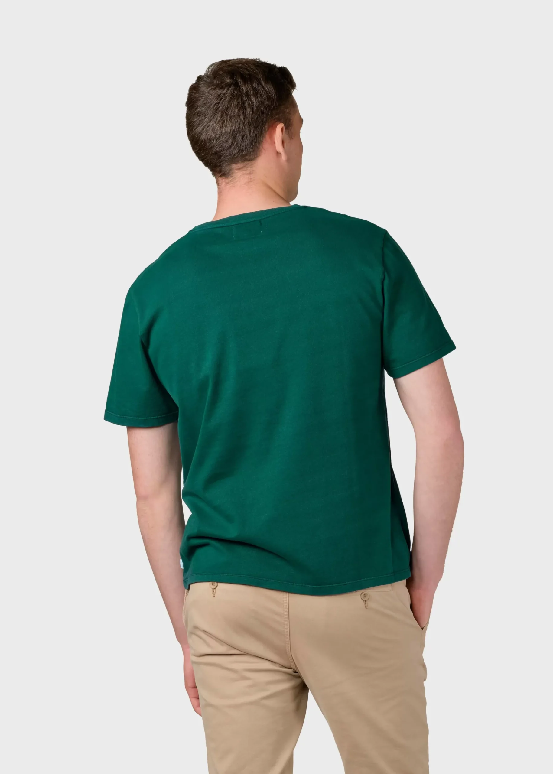 Klitmoller Collective T-shirts-Mens boxy tee - Moss Green White