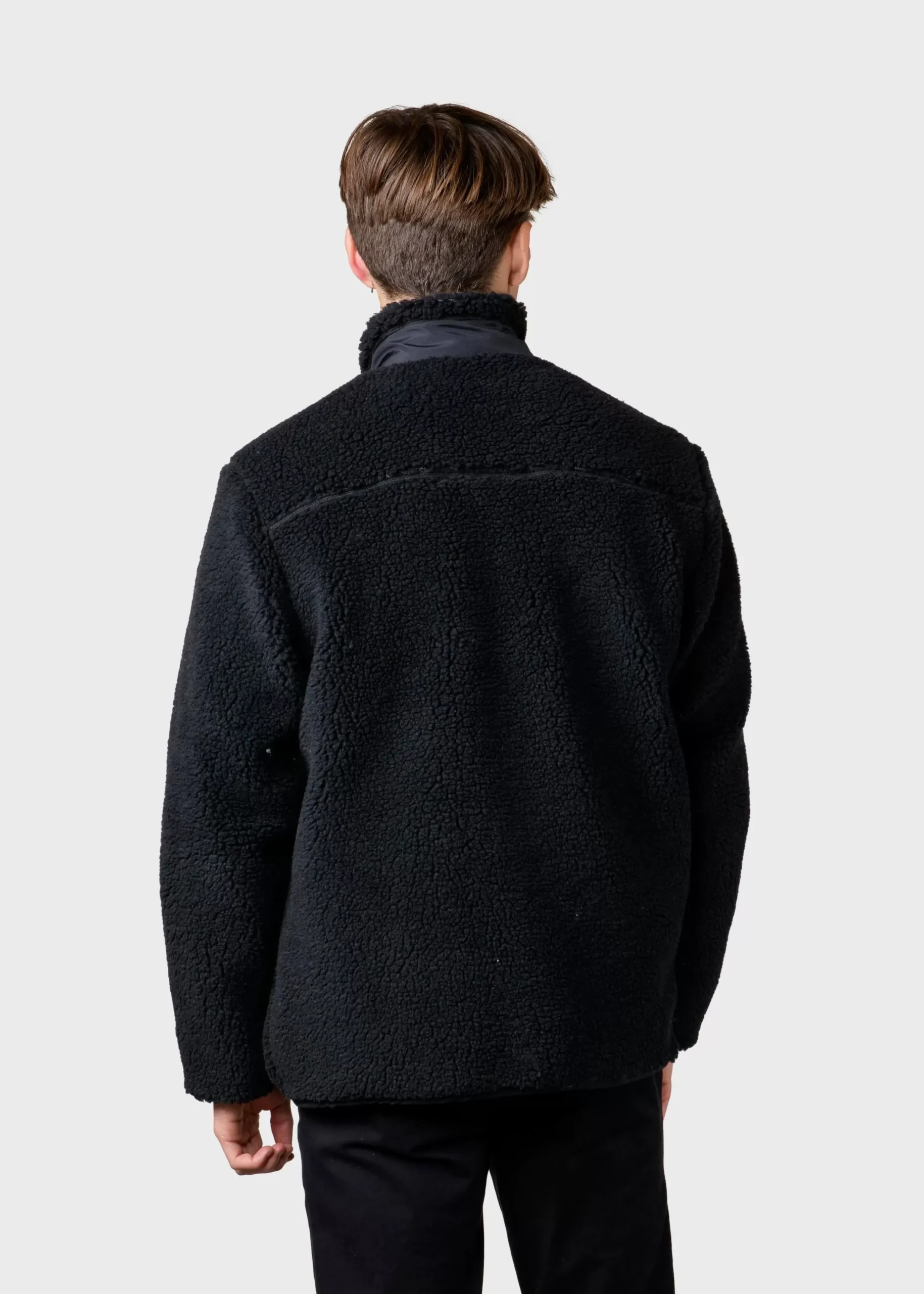 Klitmoller Collective Fleece-Mens fleece jacket - Black Pastelgrey