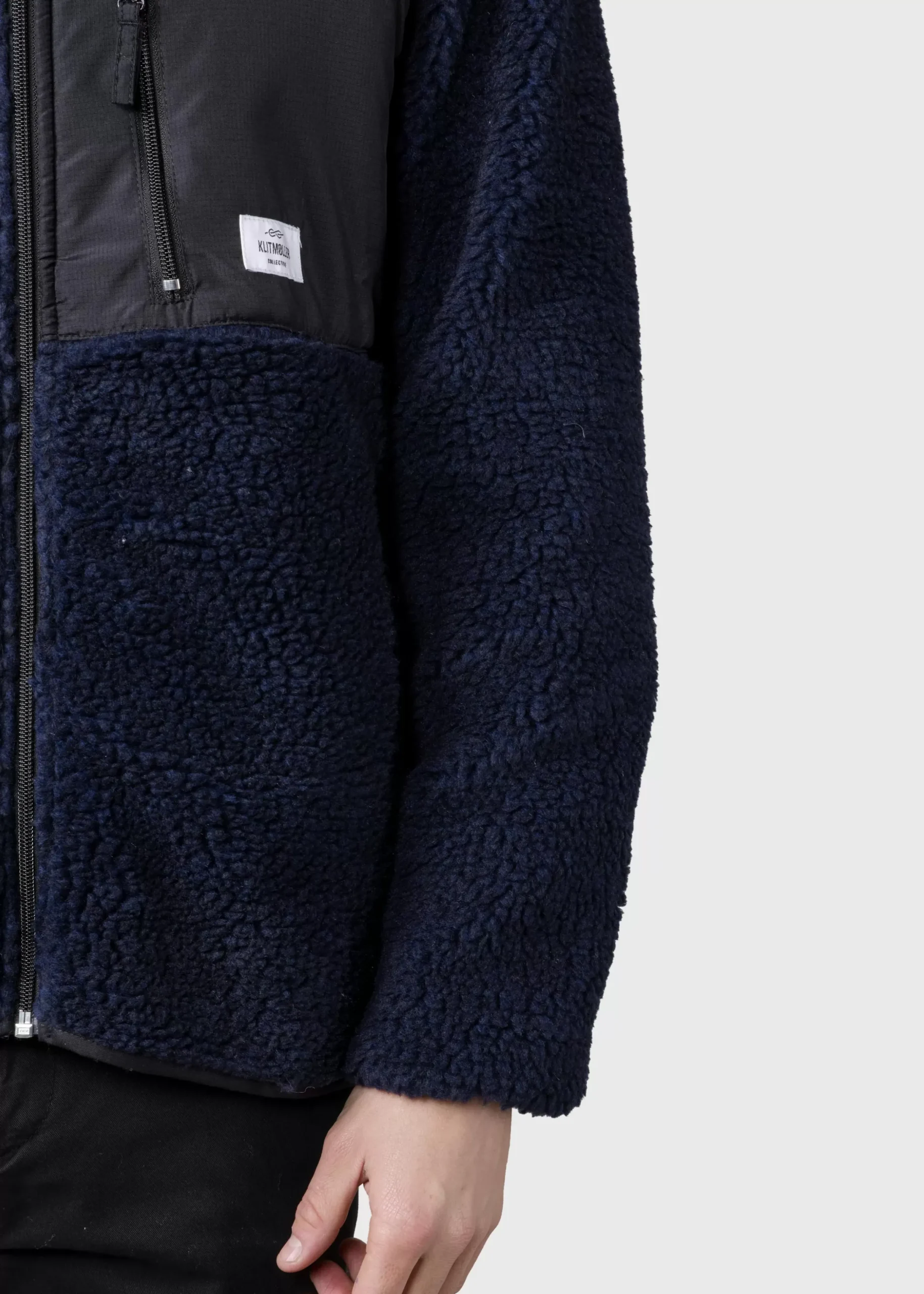 Klitmoller Collective Fleece-Mens fleece jacket - Navy Pastelgrey