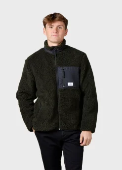 Klitmoller Collective Fleece-Mens fleece jacket - Olive Pastelgrey