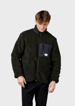 Klitmoller Collective Fleece-Mens fleece jacket - Olive Pastelgrey