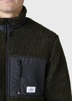 Klitmoller Collective Fleece-Mens fleece jacket - Olive Pastelgrey