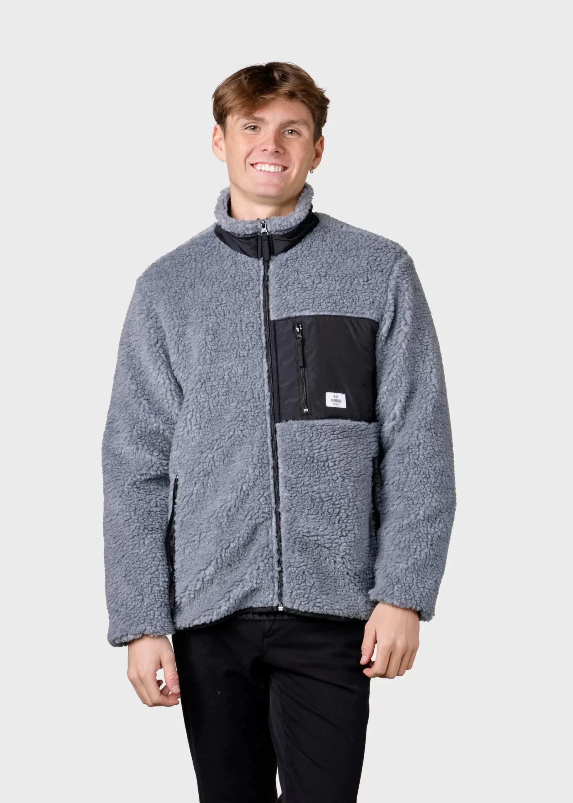 Klitmoller Collective Fleece-Mens fleece jacket - Pastel grey Pastelgrey