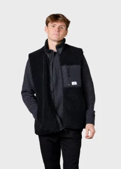 Klitmoller Collective Fleece-Mens fleece vest - Black