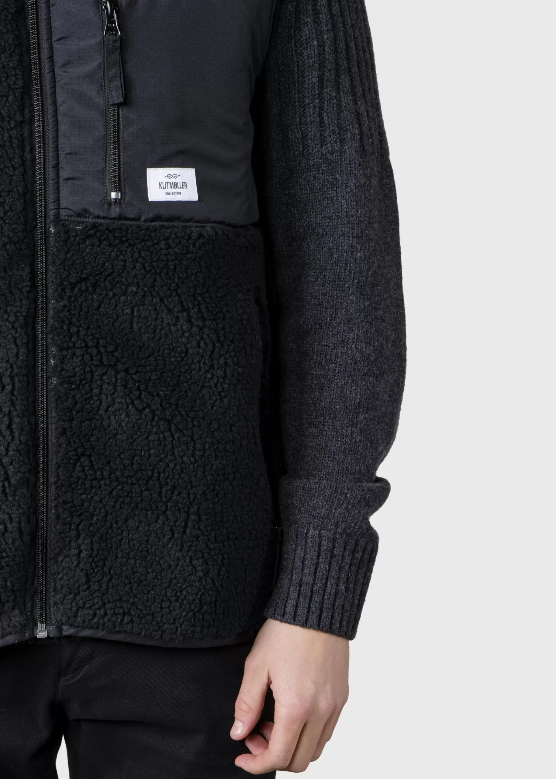 Klitmoller Collective Fleece-Mens fleece vest - Black