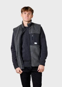 Klitmoller Collective Fleece-Mens fleece vest - Grey Black