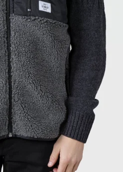 Klitmoller Collective Fleece-Mens fleece vest - Grey Black