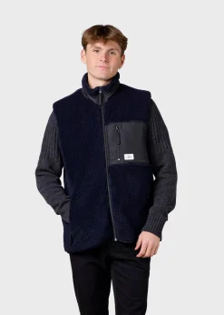 Klitmoller Collective Fleece-Mens fleece vest - Navy Black
