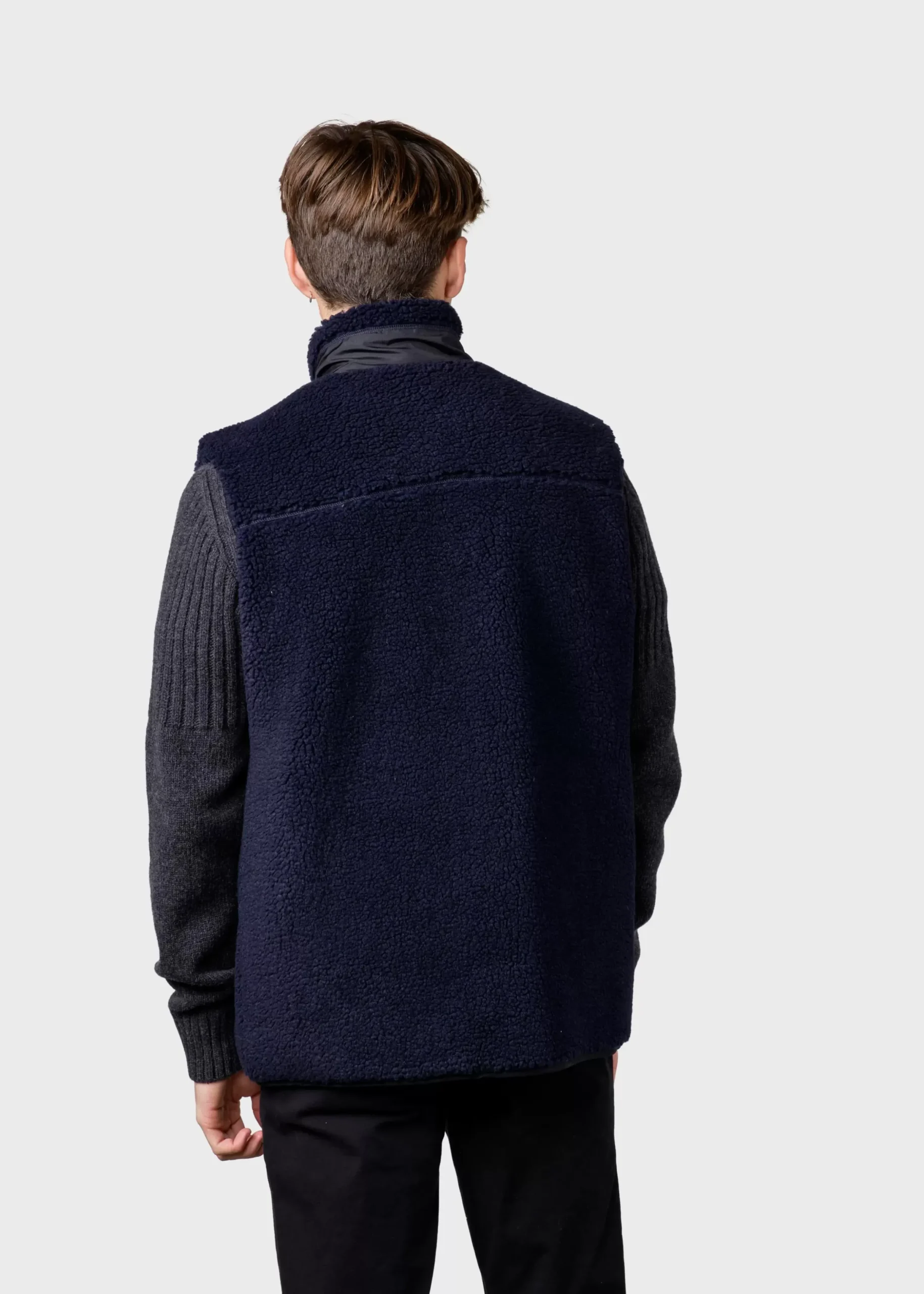 Klitmoller Collective Fleece-Mens fleece vest - Navy Black