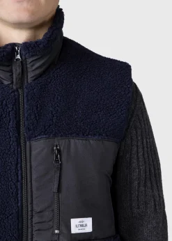 Klitmoller Collective Fleece-Mens fleece vest - Navy Black