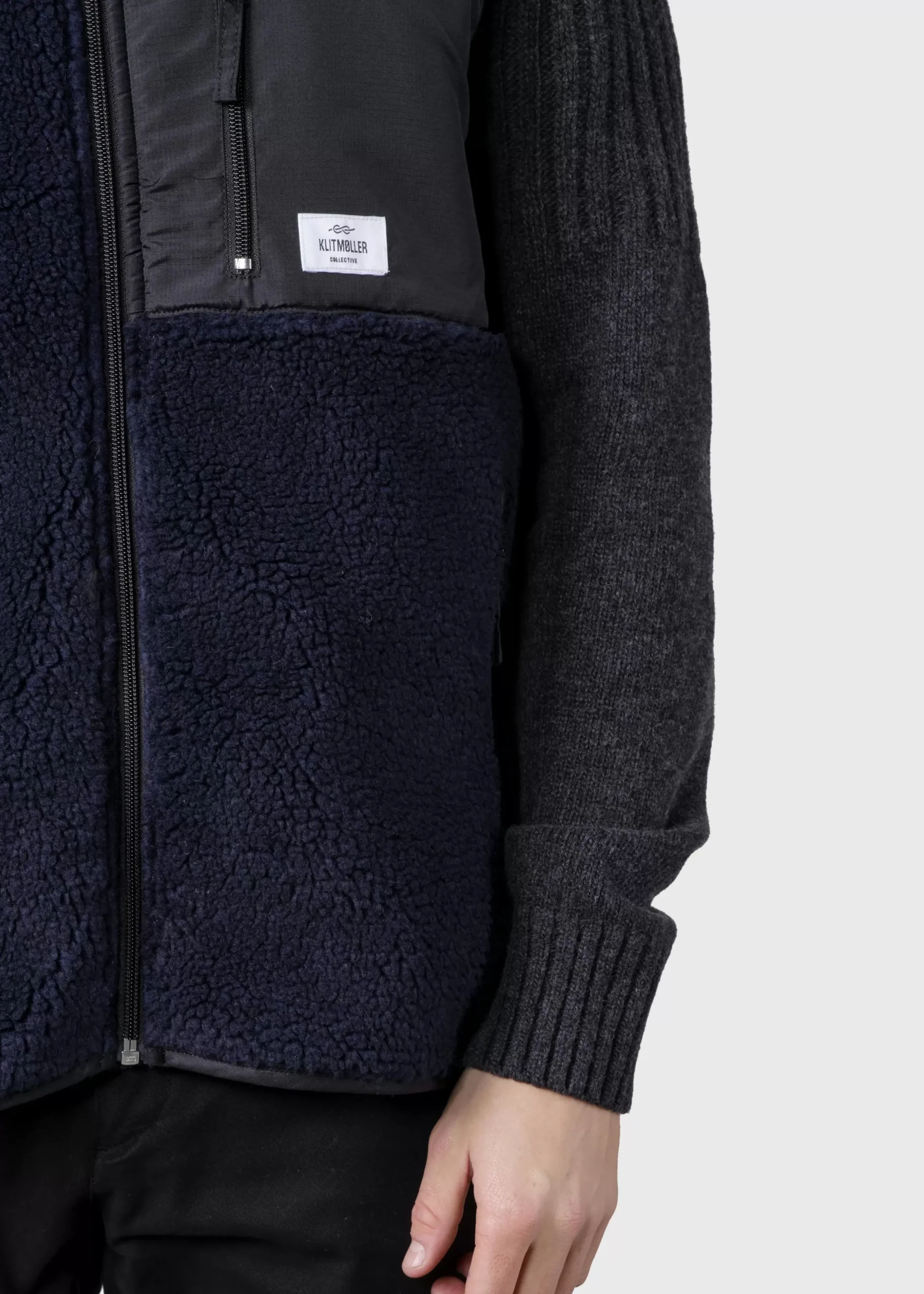 Klitmoller Collective Fleece-Mens fleece vest - Navy Black