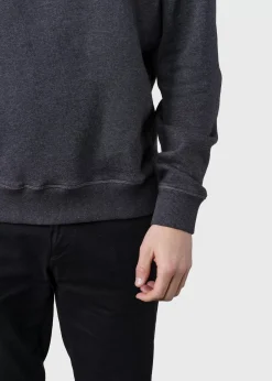 Klitmoller Collective Sweatshirts-Mens logo crew - Anthracite melange Ocean