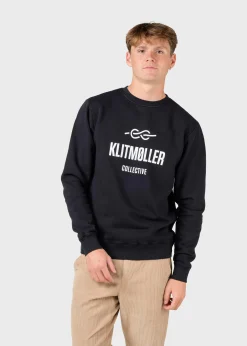Klitmoller Collective Sweatshirts-Mens logo crew - Black Ocean