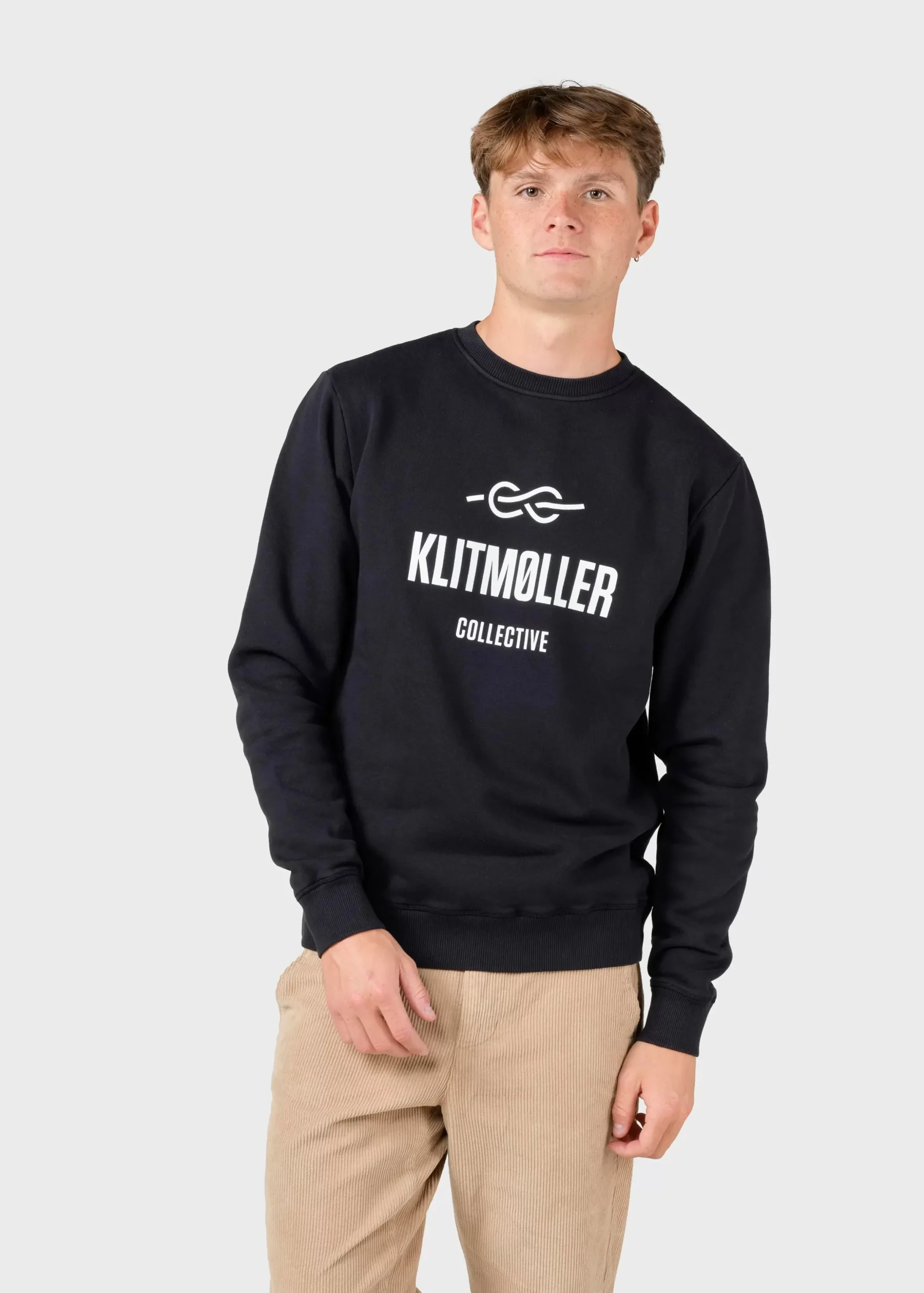 Klitmoller Collective Sweatshirts-Mens logo crew - Black Ocean