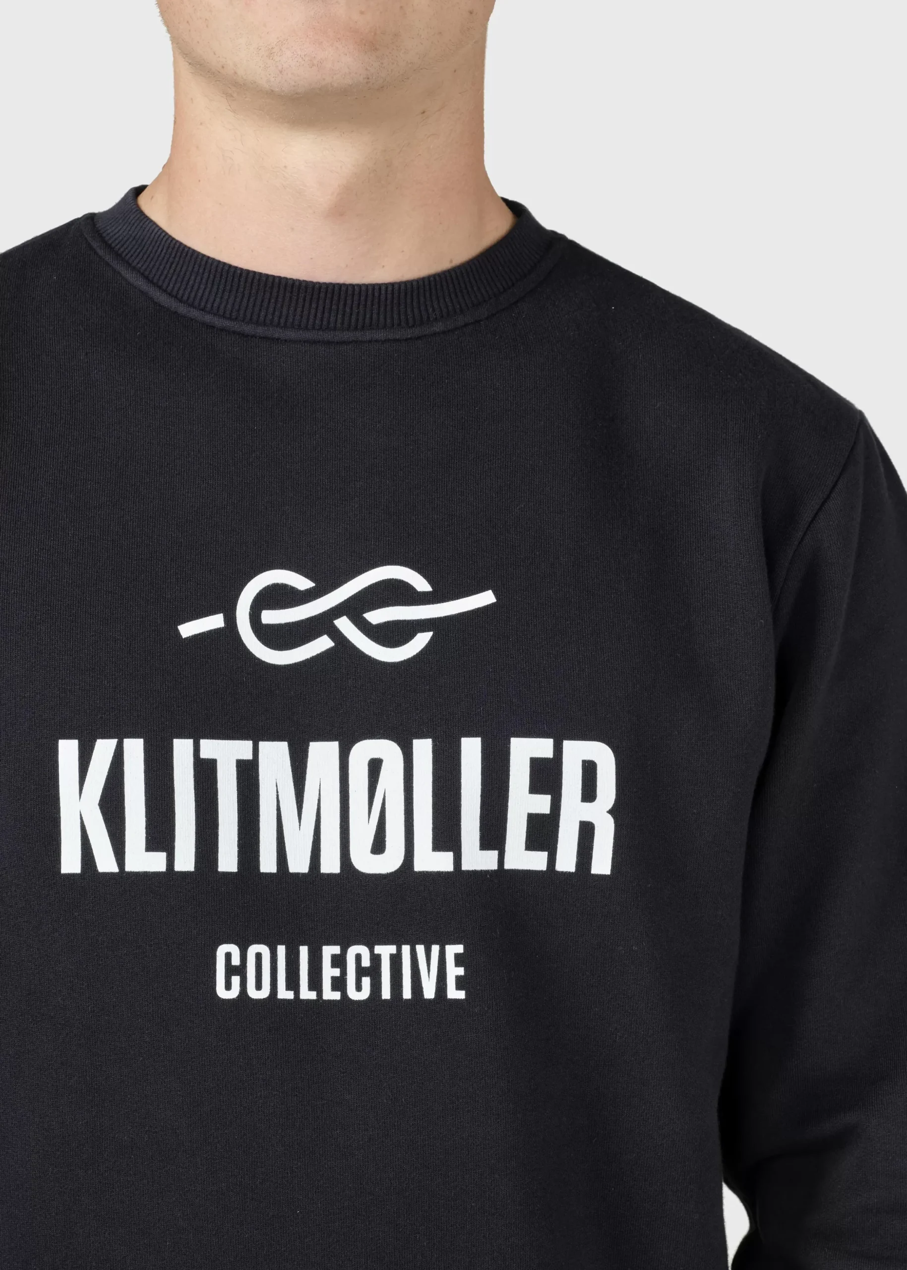 Klitmoller Collective Sweatshirts-Mens logo crew - Black Ocean