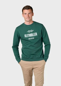 Klitmoller Collective Sweatshirts-Mens logo crew - Moss Green Ocean