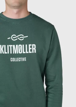 Klitmoller Collective Sweatshirts-Mens logo crew - Moss Green Ocean
