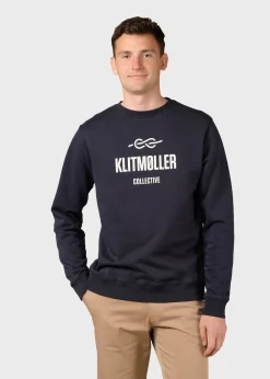 Klitmoller Collective Sweatshirts-Mens logo crew - Navy Ocean