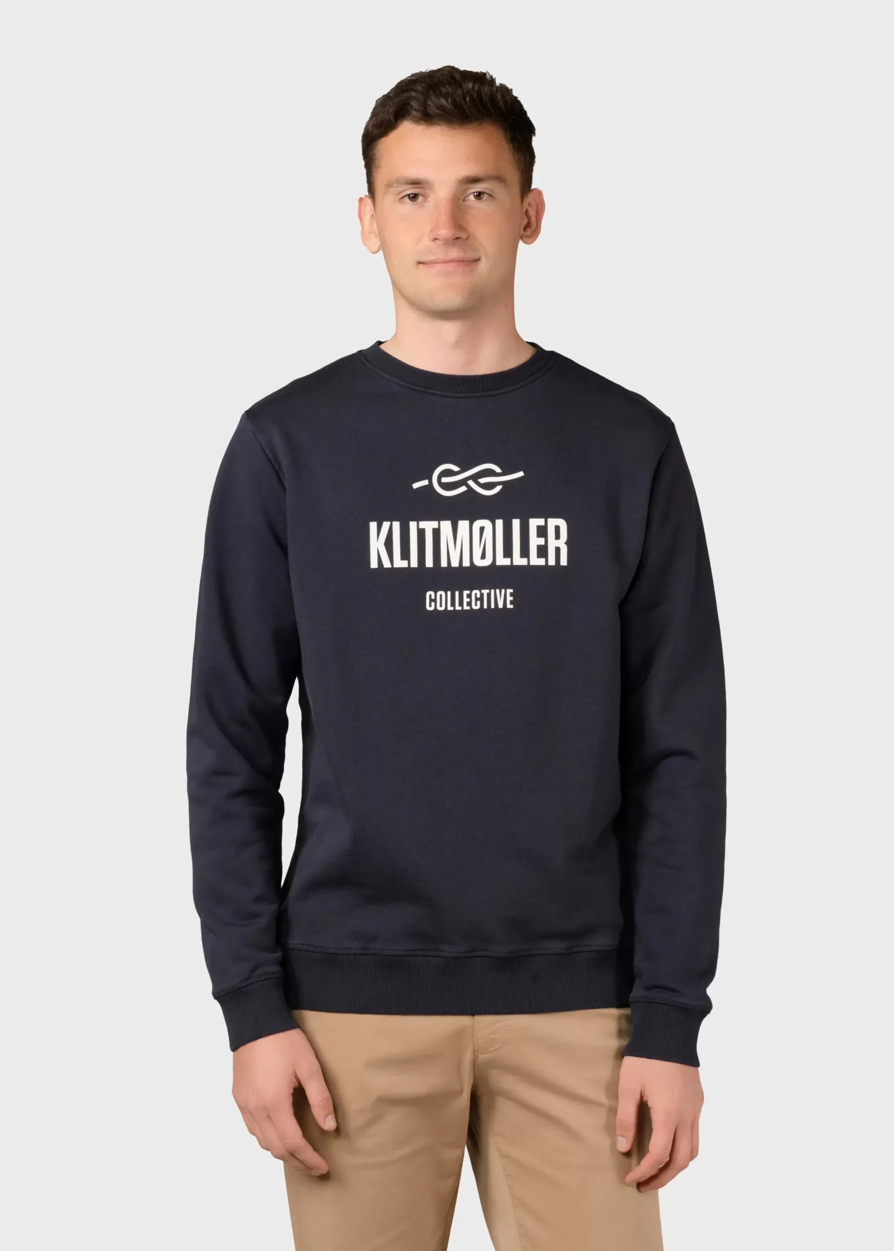 Klitmoller Collective Sweatshirts-Mens logo crew - Navy Ocean