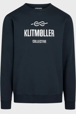 Klitmoller Collective Sweatshirts-Mens logo crew - Navy Ocean
