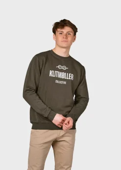Klitmoller Collective Sweatshirts-Mens logo crew - Olive Ocean