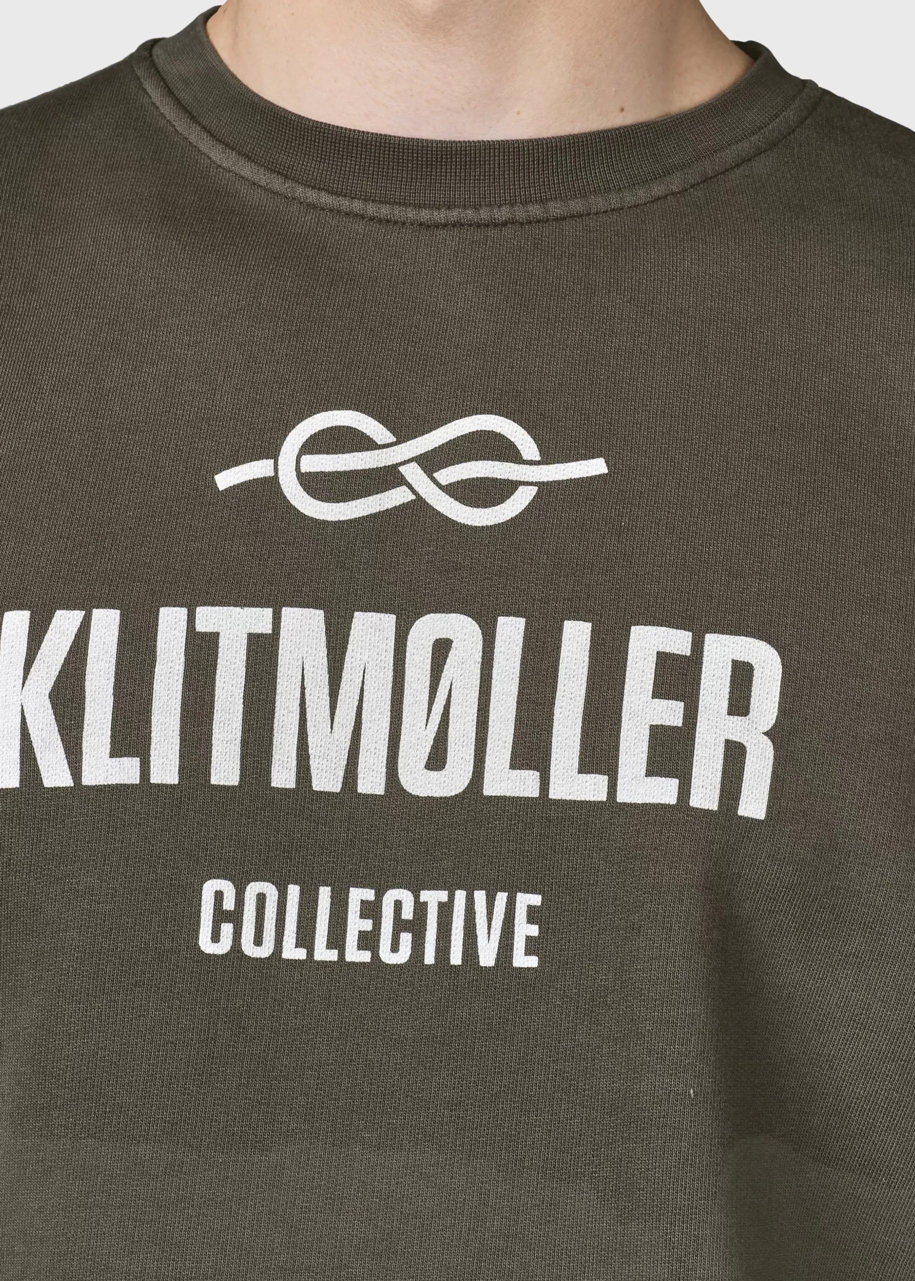 Klitmoller Collective Sweatshirts-Mens logo crew - Olive Ocean