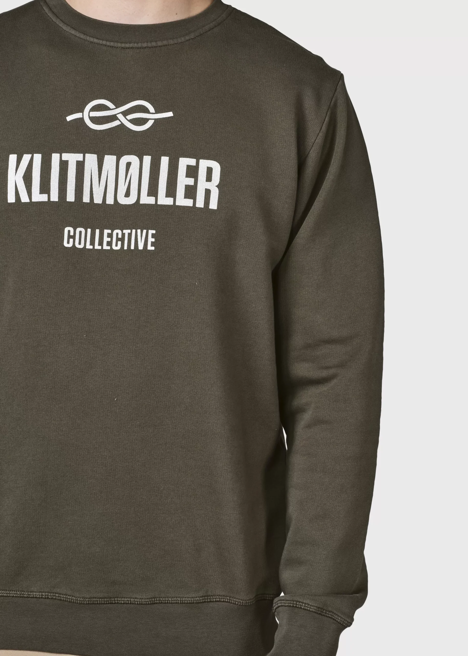 Klitmoller Collective Sweatshirts-Mens logo crew - Olive Ocean