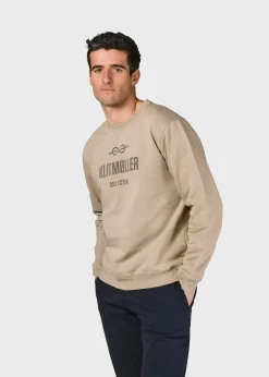 Klitmoller Collective Sweatshirts-Mens logo crew - Sand Ocean