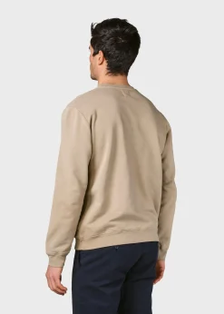 Klitmoller Collective Sweatshirts-Mens logo crew - Sand Ocean
