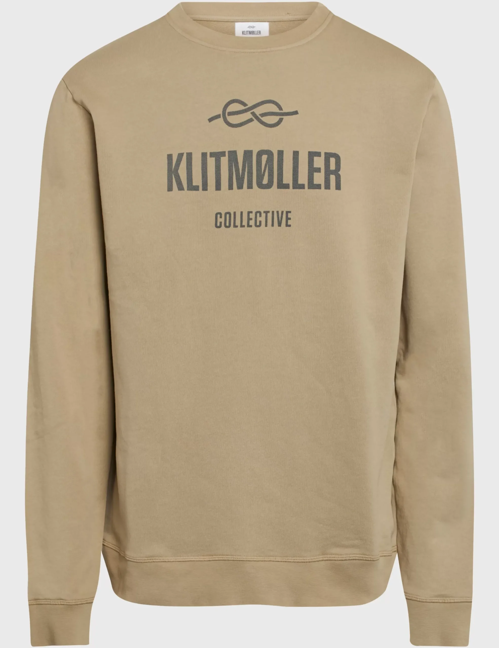 Klitmoller Collective Sweatshirts-Mens logo crew - Sand Ocean