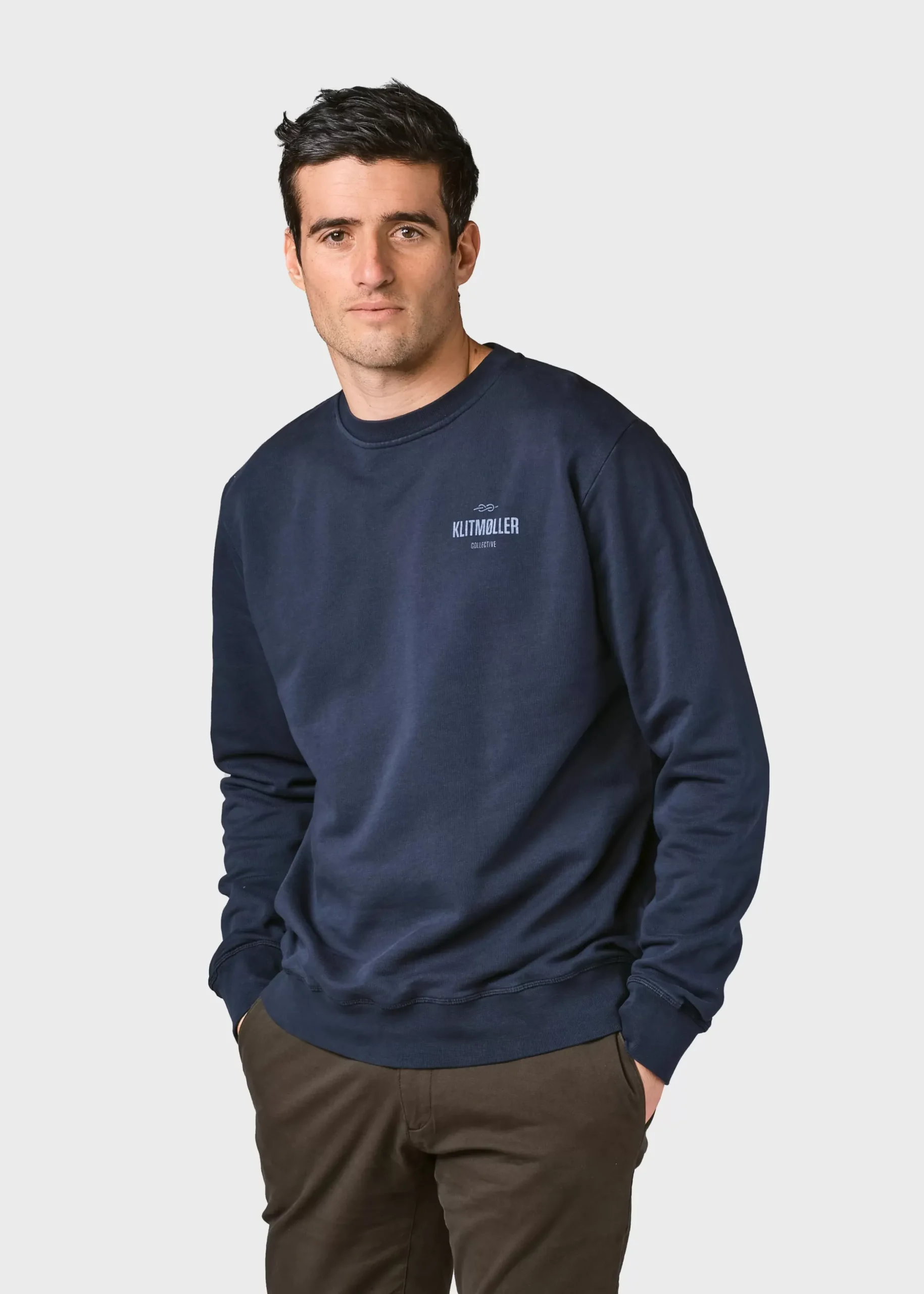 Klitmoller Collective Sweatshirts-Mens small logo crew - Navy